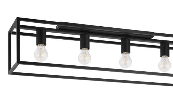 LAMPA PLAFON ELBRUS 4 CZARNY METAL SZEŚCIANY